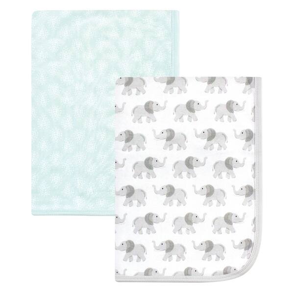 slide 1 of 1, Hudson Baby Infant Cotton Swaddle Blankets, Gray Elephant, One Size - Gray Elephant - One Size One Size - Gray Elephant