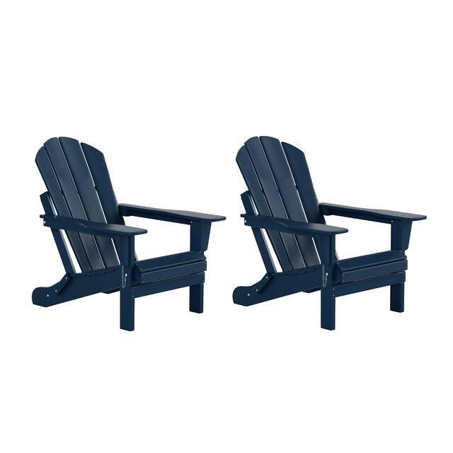 Laguna Outdoor Eco-Friendly Poly Folding Adirondack Chair (Set of 2) - Navy Blue
