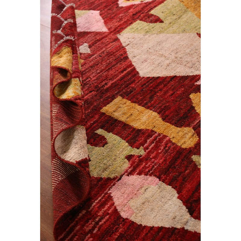 Geometric Moroccan Oriental Area Rug Bedroom Handmade Wool Carpet - 9'1" x 11'9"