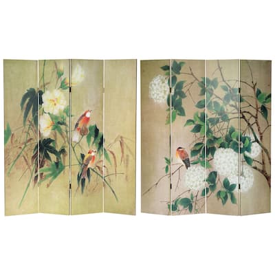 6 ft. Tall Double Sided Birds in the Trees Canvas Room Divider