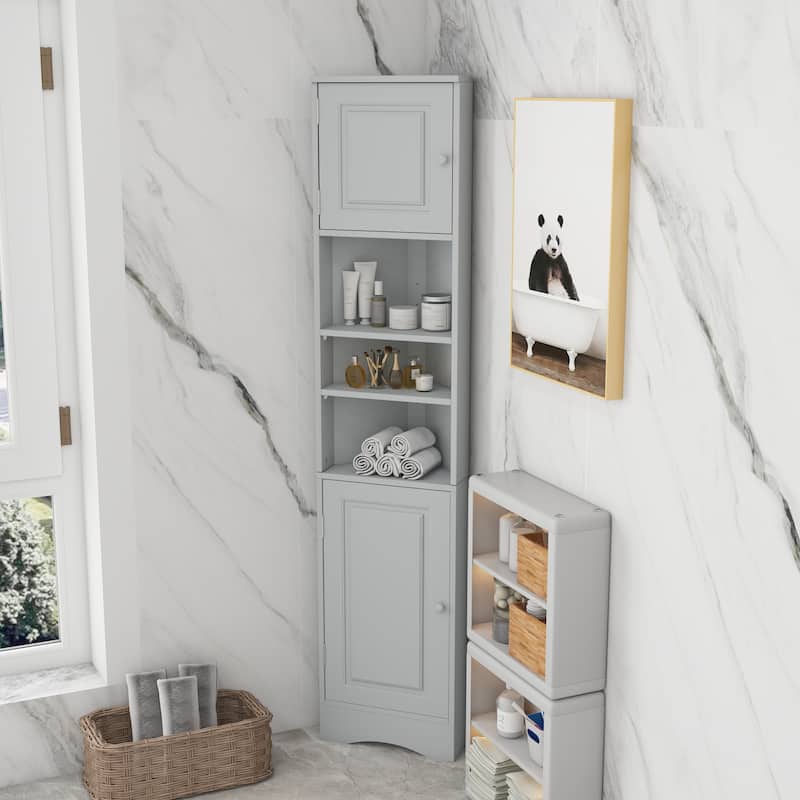 Corner Cabinet Tall Bathroom Storage Cabinet
