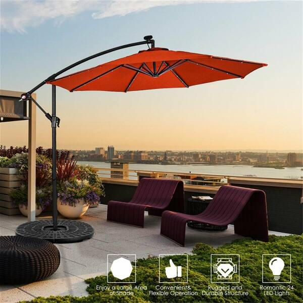 abba patio 11ft patio umbrella Abba Patio Lyon 11 ft. Steel Market Horizontal Tilt Patio Umbrella in Light Blue
