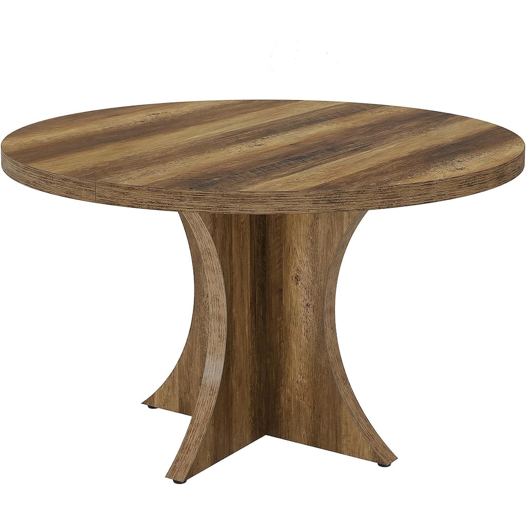 47” Round Particle Board Kitchen Dining Table Perfect to 4-6 People for Meals or Games - 47.24”L x 47.24”W x 29.92”H