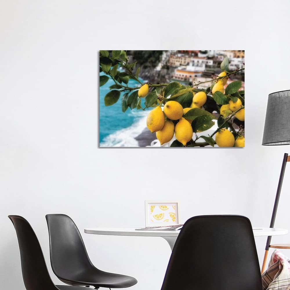 iCanvas "Close Up View of a Lemon Tree with Fruit, Positano, Amalfi Coast, Campania, Italy" by George Oze Canvas Print