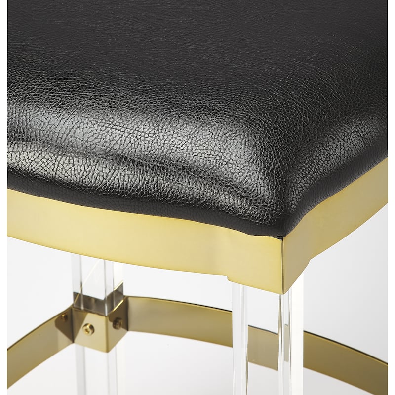 Butler Jordan Acrylic & Black Leather Counter Stool