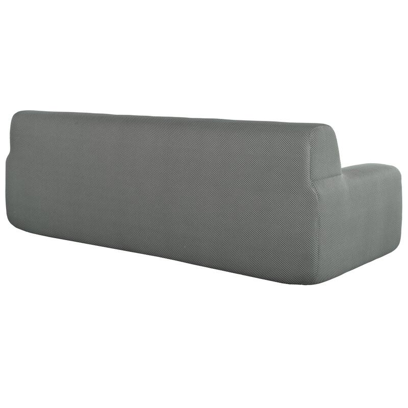 86.2'' Modern Minimalist Style Tufted Design Upholstered 3-Seat Modular Lounge Sofa, Grey, Polyester