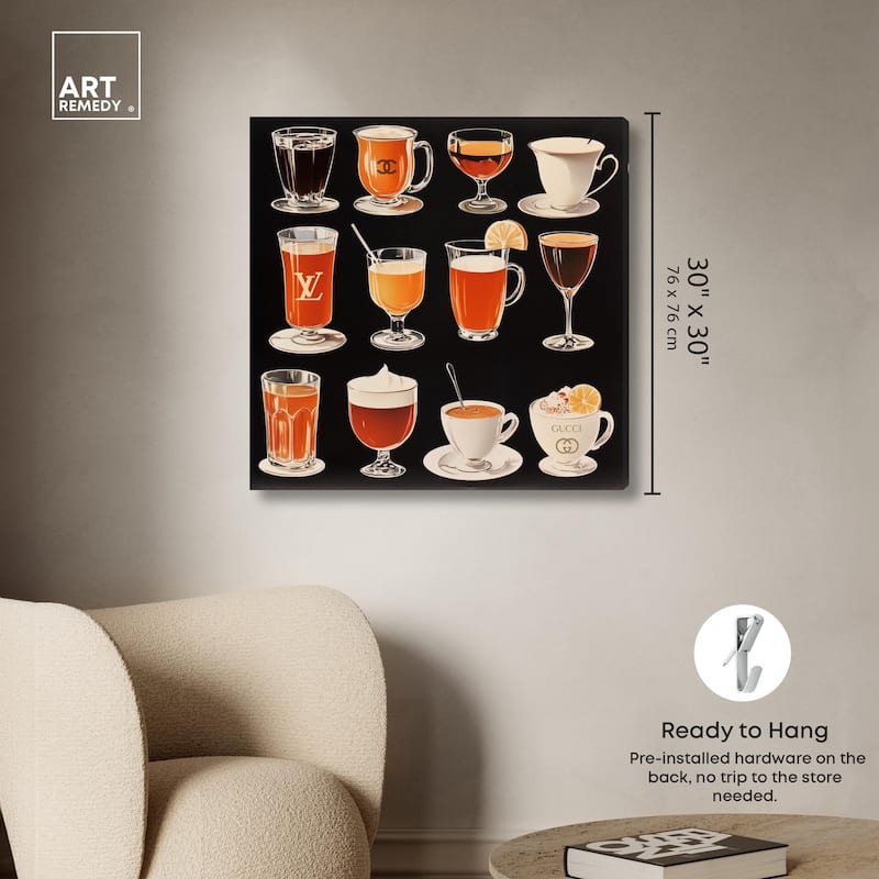 Glam Coffee Drink Collection Canvas by Art Remedy, Gallery Wrapped