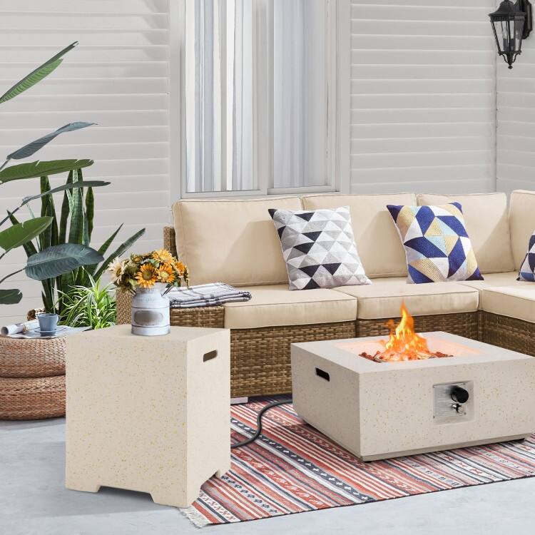 2-in-1 Gas Tank Holder Side Table with Protective Cover - 16" x 16" x 20.5"