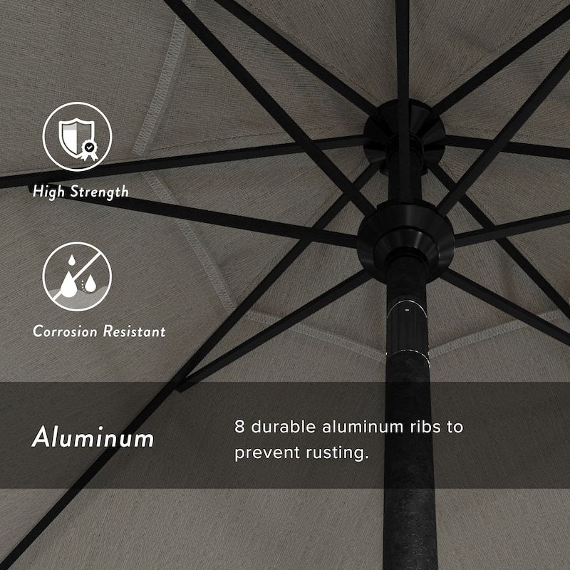 California Umbrella 9-Foot Black Aluminum Market Umbrella