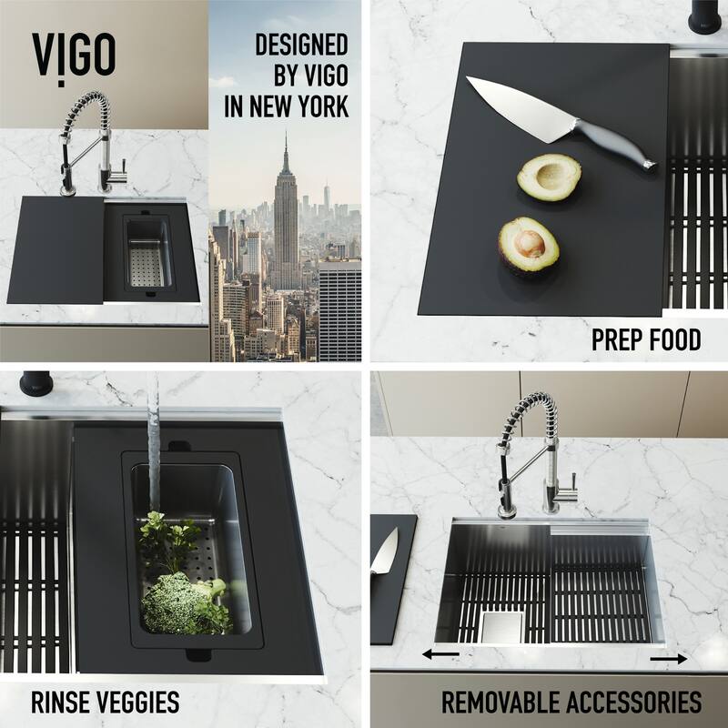 Vigo VG2417K1 Hampton 24" Undermount Single Basin Stainless Steel