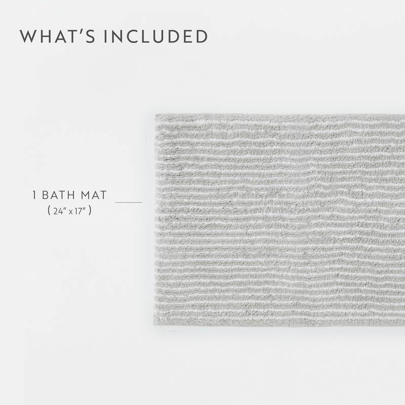 Becky Cameron 100% Cotton Pinstripe Patterned Bath Mat