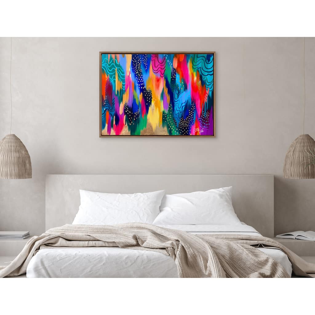 Kate and Laurel Sylvie EV Brushstroke 128 Frame Canvas by Jessi Raulet