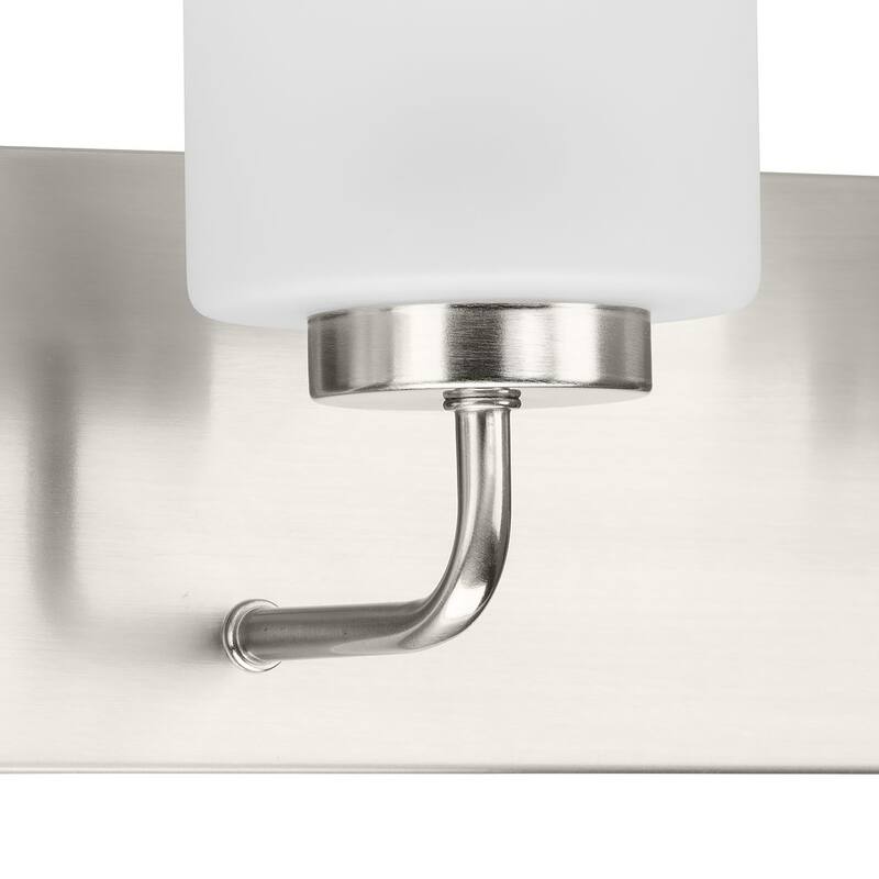 Merry Collection Six-Light Brushed Nickel and Etched Glass Transitional Style Bath Vanity Wall Light - 48 in x 5.75 in x 8.25 in