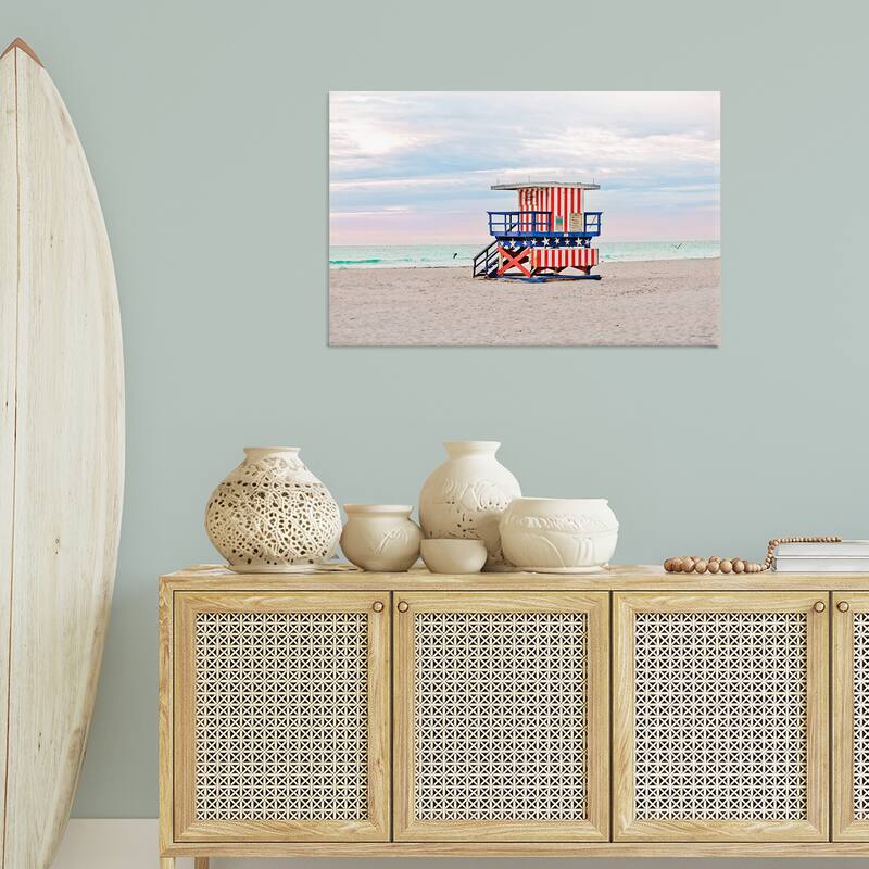 Stupell Patriotic Lifeguard Hut Canvas Wall Art Design By Seven Trees Design