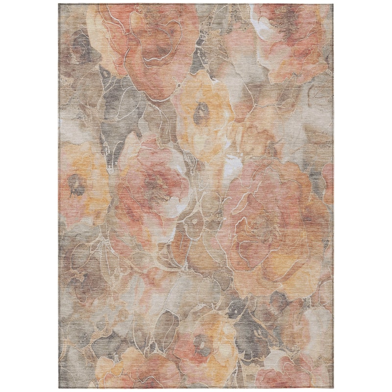 HomeRoots Floral Transitional Rectangle Outdoor Rug