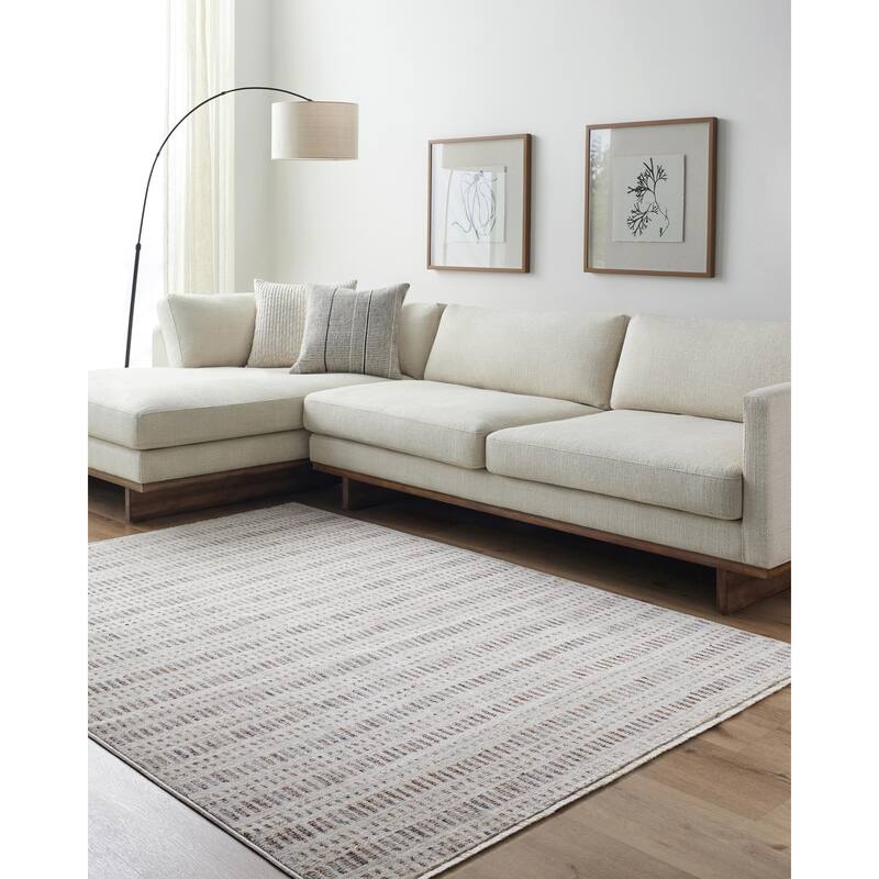 Frank Lloyd Wright Foundation by Livabliss Usonia Collection Global Checkered Area Rug - Gray/White - 3' 2" x 10'