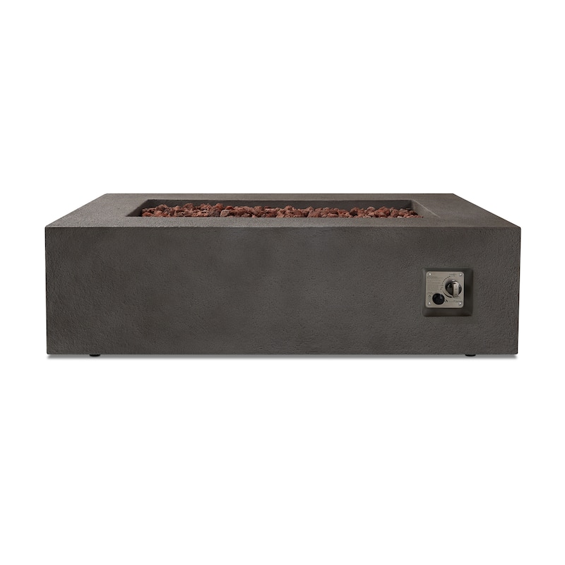 Baltic 50.5" Rectangle Propane Fire Table in Glacier Gray by Real Flame