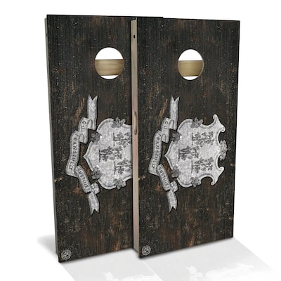 Connecticut Flag Rustic Outdoor Cornhole Board Set