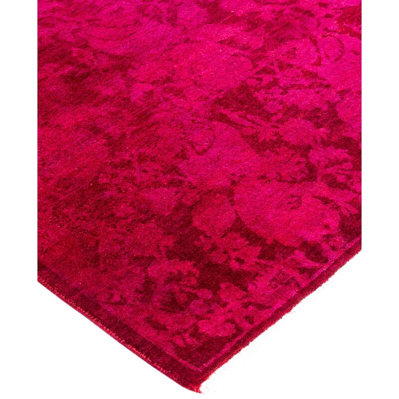 Overdyed One-of-a-Kind Hand-Knotted Area Rug - Pink - 2' 7" x 8' 1"