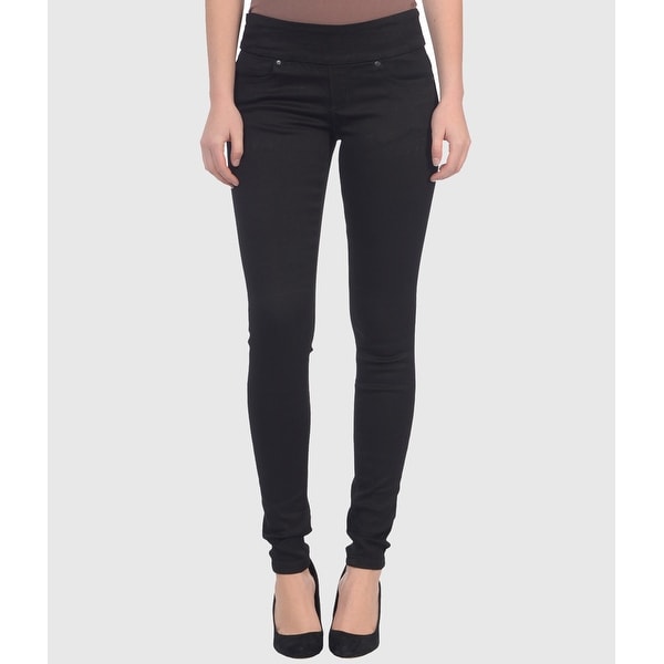 Lola Anna-BLK, Mid rise Pull On Skinny Jeans
