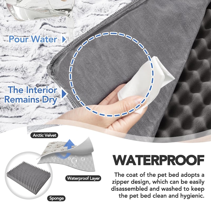 Deconovo Orthopedic Waterproof Dog Sofa Bed with Velvet Cover