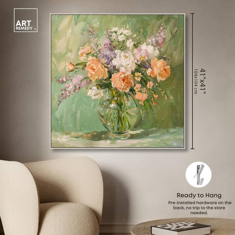 Vase and Greenery Canvas by Art Remedy