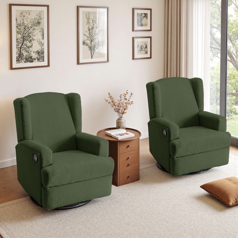 UIXE Upholstered Modern Swivel Glider Rocker Recliner