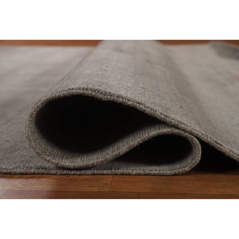 Hand Knotted Oriental 100% Wool Carpet Tribal Tribal Greys & Charcoal Gabbeh Area Rug - 12' 3'' X 8' 11''
