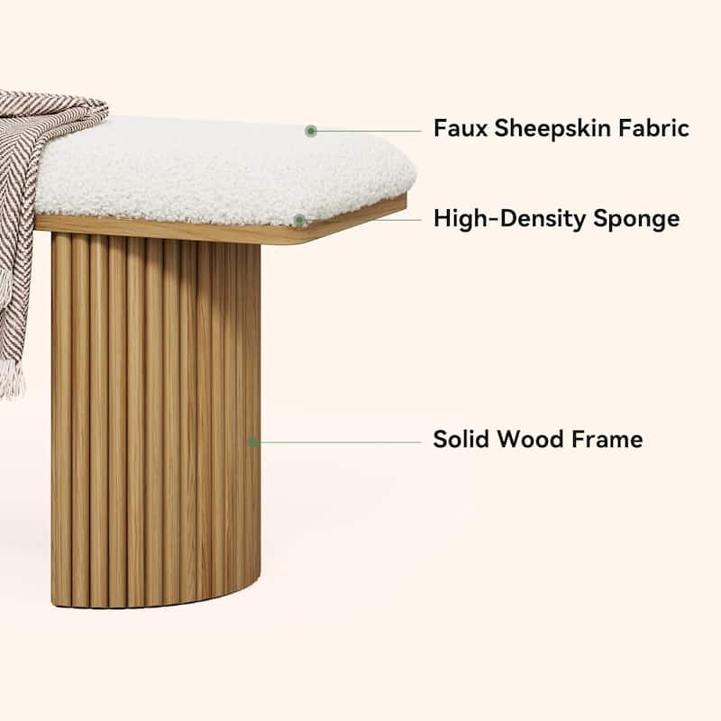 47.2" Modern Upholstered Solid Wood Entryway Bench, Shoe Bench End of Bed Bench for Bedroom, Entryway, Mudroom