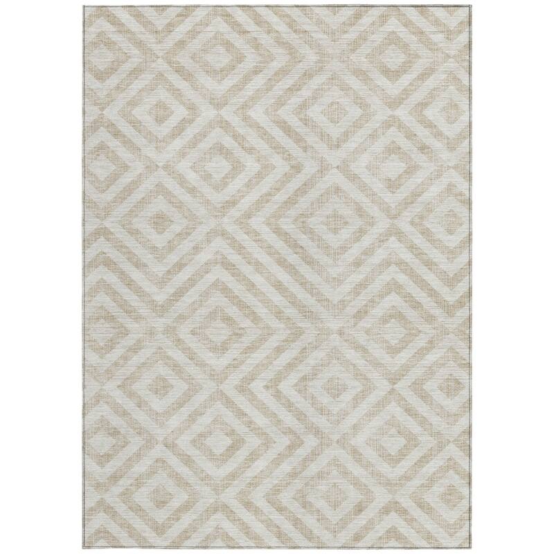 HomeRoots Geometric Transitional Rectangle Outdoor Rug