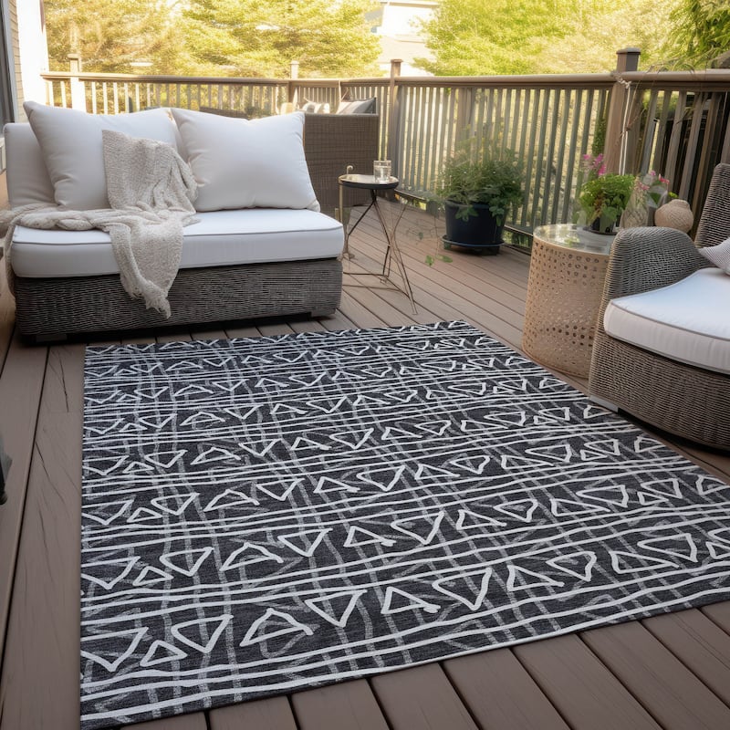 Machine Washable Indoor/ Outdoor Chantille Morrocan Boho Rug