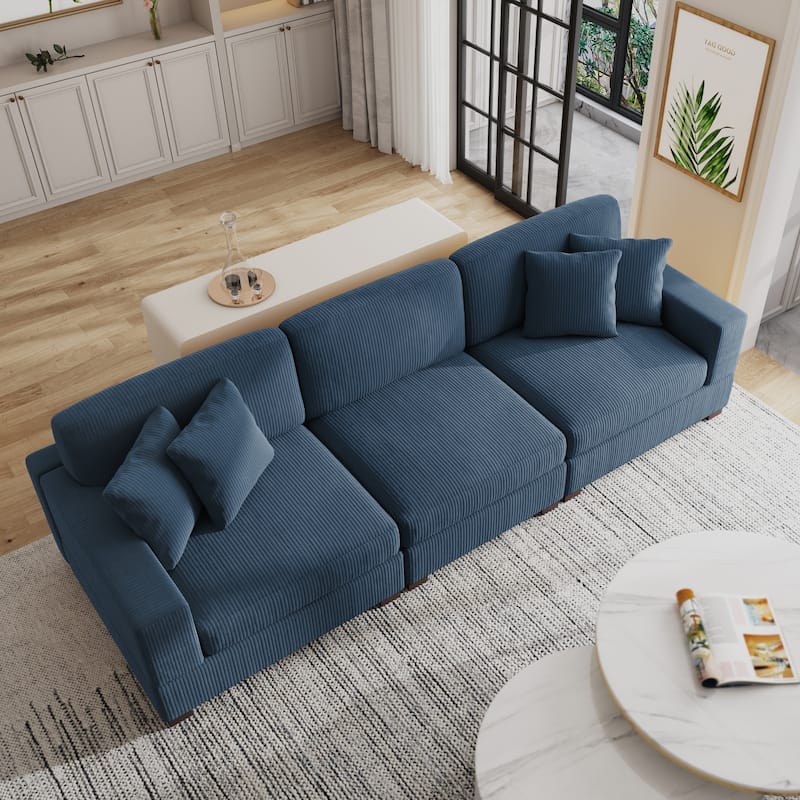 Modern Oversized Modular Sectional Sofa Set With Pillows