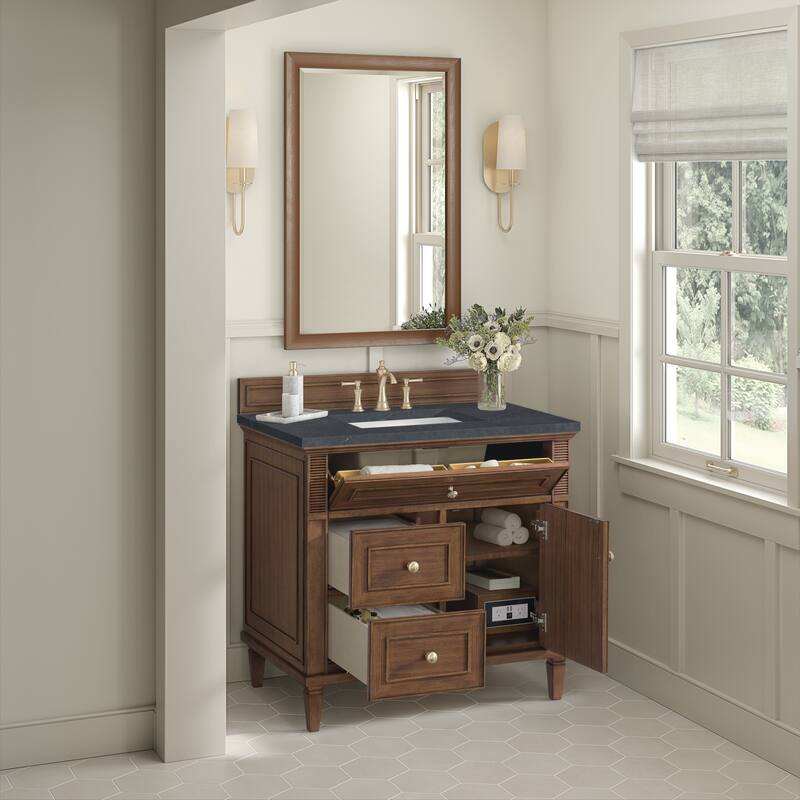 James Martin Vanities Lorelai 36" Single Vanity, Mid-Century Walnut