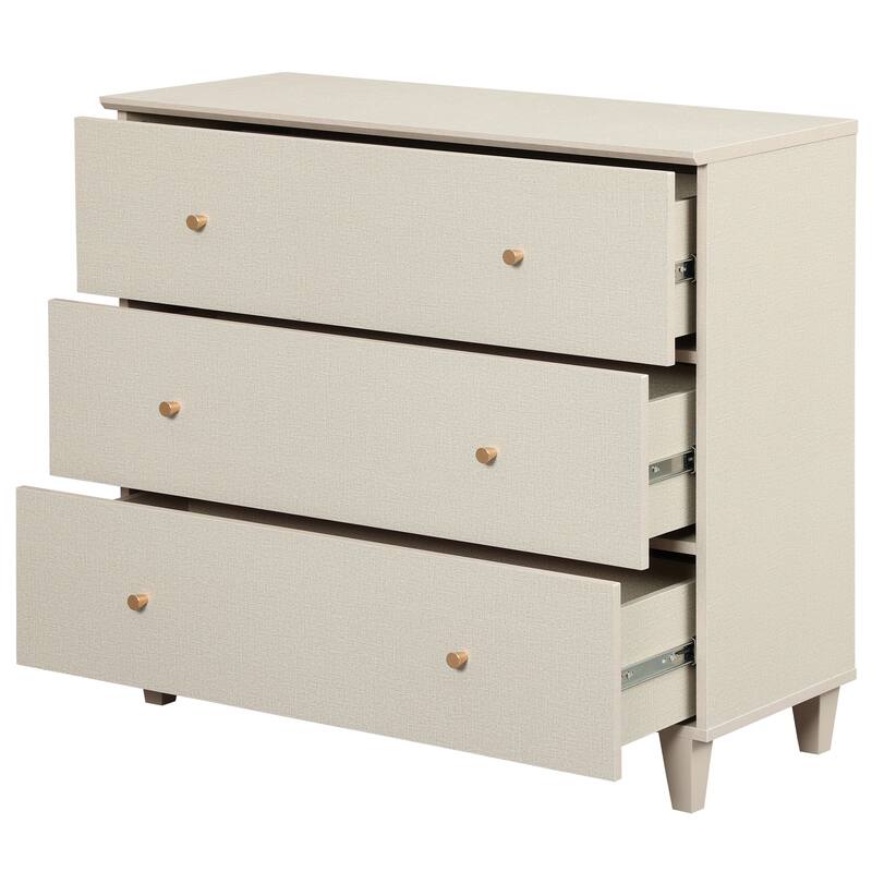 WAMPAT 3-Drawer Dresser and Nightstands Set of 3 for Bedroom