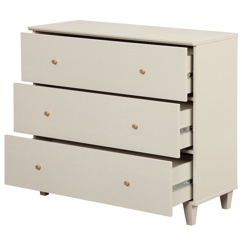 WAMPAT Dresser with 3 Drawers, 35.4" Wide Chest of Drawer for Bedroom