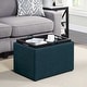 preview thumbnail 33 of 48, Convenience Concepts Designs4Comfort Accent Storage Ottoman with Reversible Tray Dark Blue Fabric