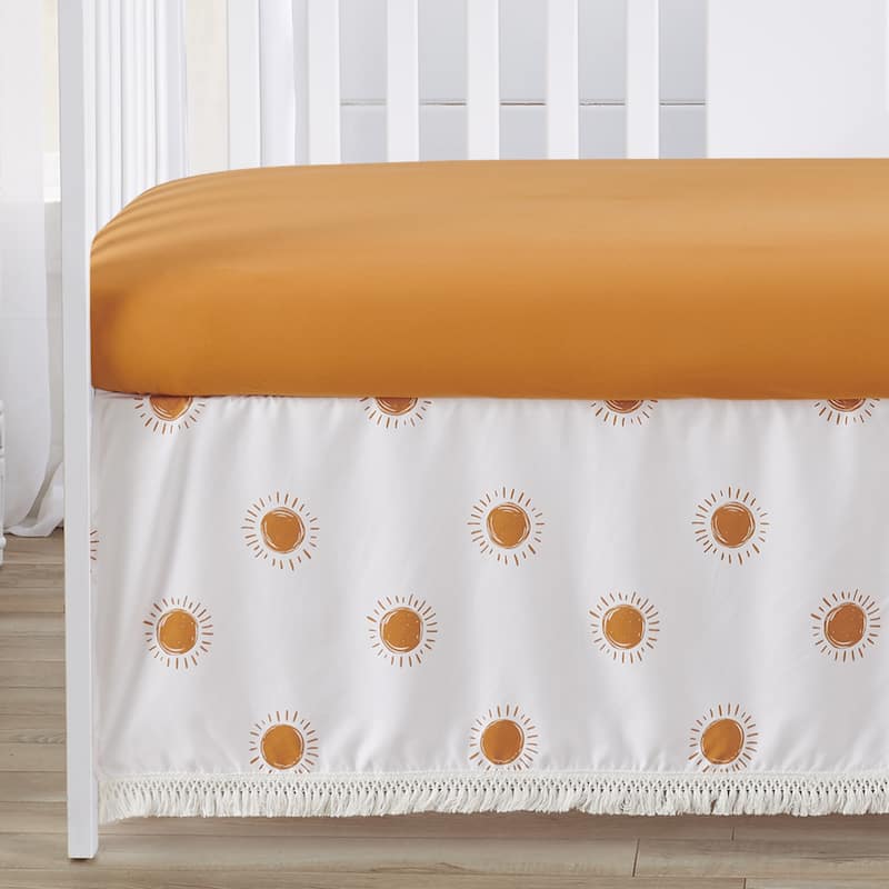 Rainbow Vintage Boho Sun Boy Girl Neutral Sweet Jojo Designs 6p Crib Bedding + BreathableBaby Breathable Mesh Liner