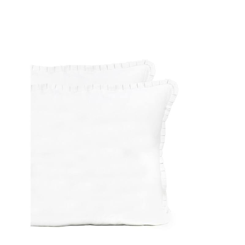 Belgian Flax Linen Collection Ruffle Sham Set