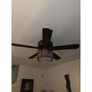 Shop Pshita 3-light Crystal 5-blade 52-inch Rustic Bronze Ceiling Fan