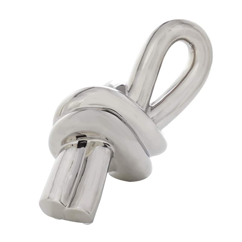 Silver Ceramic Knot Decorative Sculpture