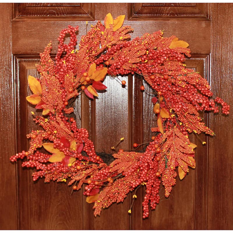 21" Fall Berries & Leaves Wreath