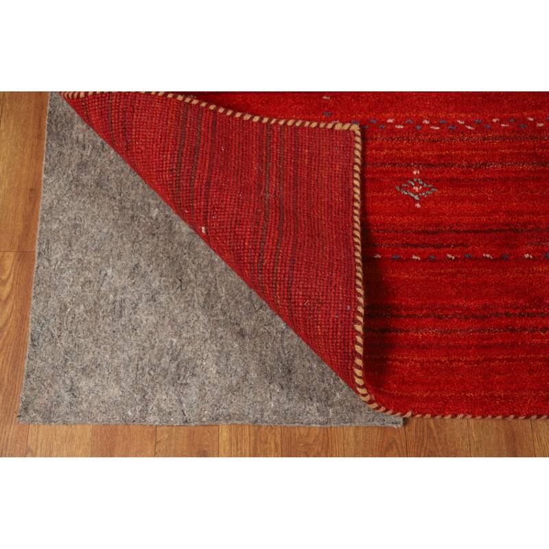 Hand Knotted Oriental 100% Wool Carpet Tribal Tribal Red Gabbeh Area Rug - 9' 5'' X 8' 1''