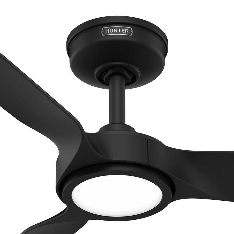 Hunter ZenTech Indoor / Outdoor 3-Blade Smart Ceiling Fan w/ LED Light and Handheld Remote - Modern & Contemporary.