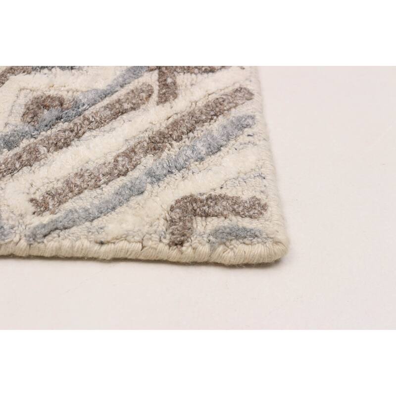 ECARPETGALLERY Hand-knotted Tangier Cream Wool Rug - 5'0 x 8'2