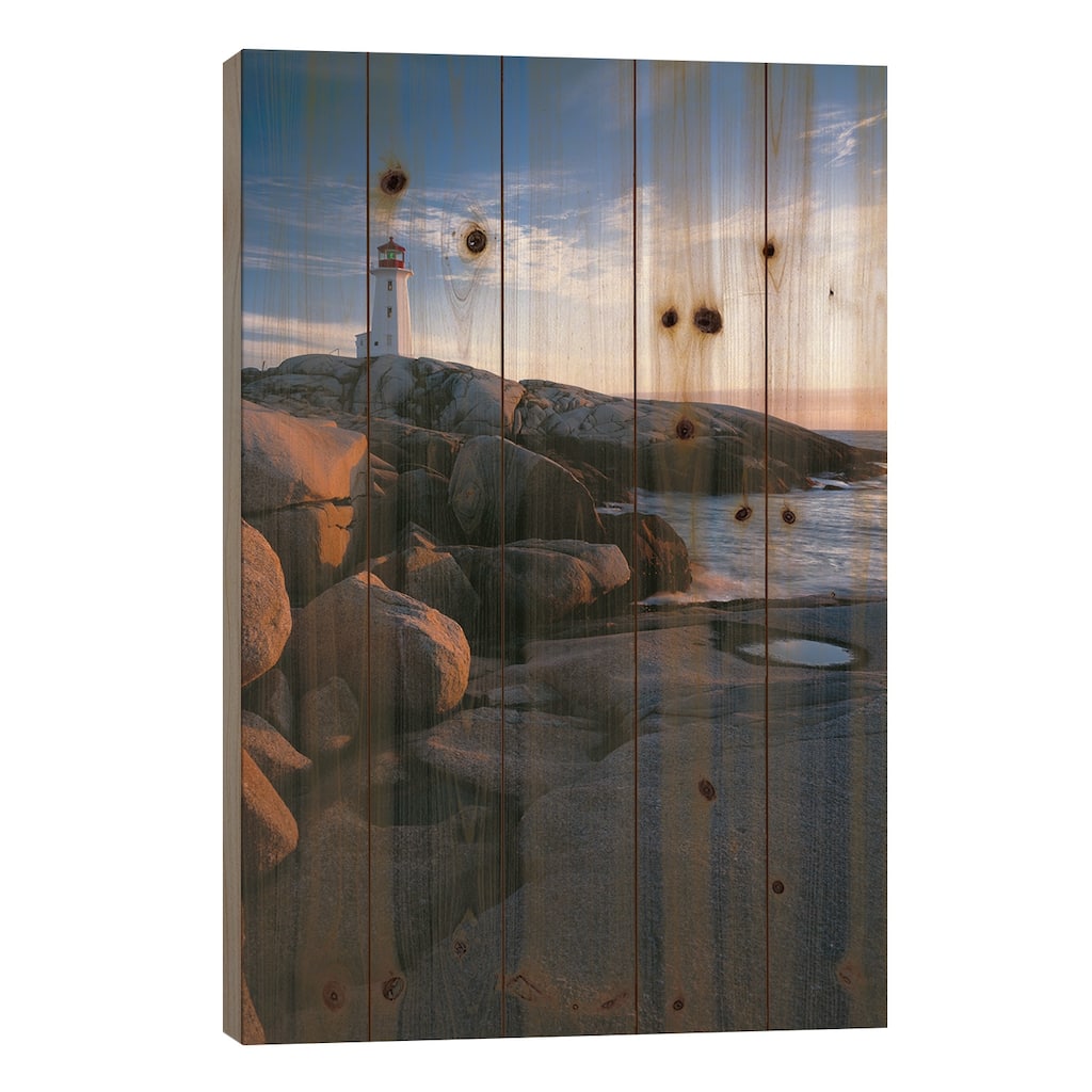 Peggys Point Lighthouse, Peggys Cove, Halifax Region, Nova Scotia, Canada Print On Wood by Panoramic Images - Multi-Color