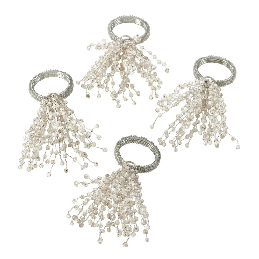 Beaded Spray Design Napkin Ring (Set of 4)