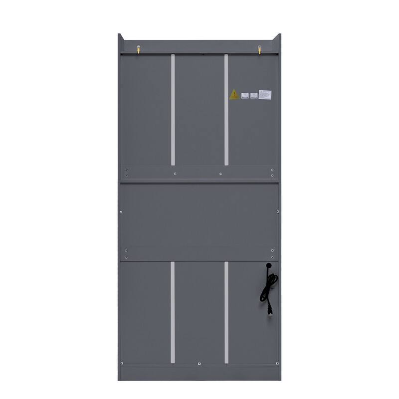 Freestanding 78" Tall Kitchen Pantry Storage Cabinet with Drop-Down Surface and Adjustable Shelves,Power Outlet for Organization