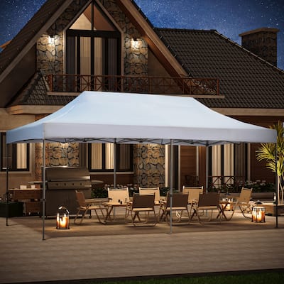 Erommy Canopy Tent, Commercial Instant Canopy Heavy Duty with Roller Bag, Sand Bags, Wind Ropes & Ground Nails, Outdoor Canopies