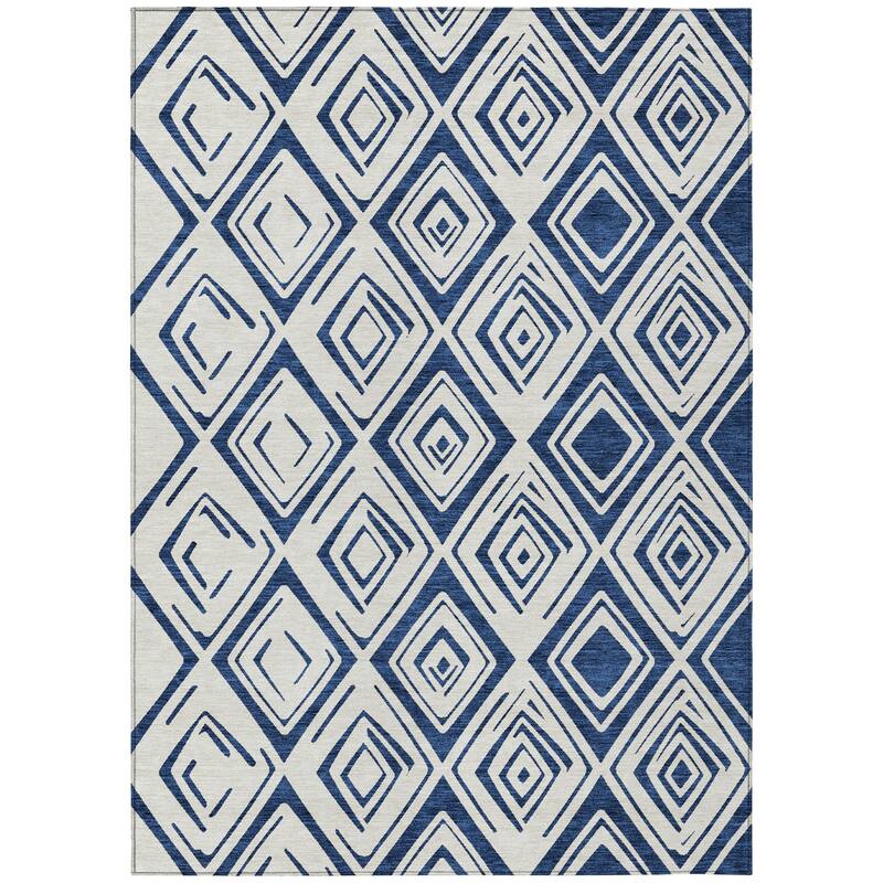 Machine Washable Indoor/ Outdoor Chantille Ombre Diamonds Rug