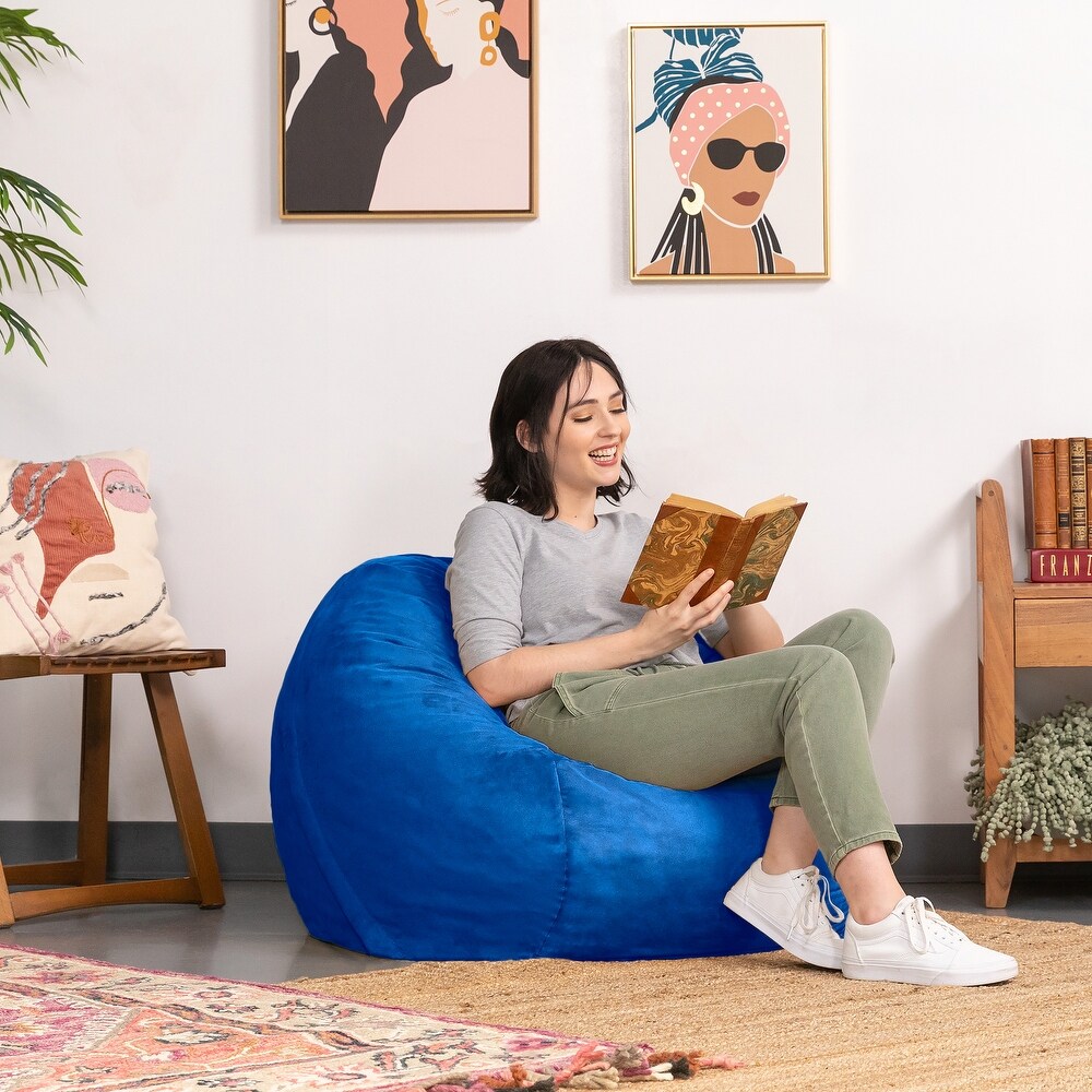 Suede bean bag chair sales